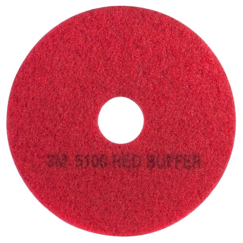 3M Buffer Floor Pad 5100, Red, 14" - size: 14"