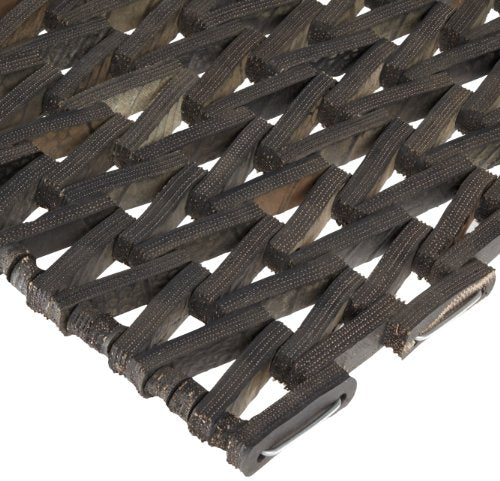 Durable Durite Recycled Tire-Link Outdoor Entrance Mat, Herringbone Weave, 14" x 22", Black