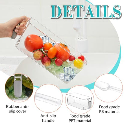 Havawish Ice Storage Bin and Flexible Scoop Set Plastic Freezer Bin - color: Gray, size: 10.83 x 4.92 x 4.33 in, style: Classic