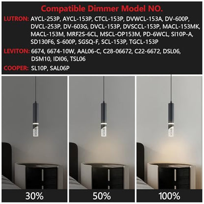 Modern Dimmable Led Pendant Lights Kitchen Island, Ideal for Living Room, Bedroom,Sink 6w LED Crystal Energy-Saving Hanging Lamp for Cozy Lighting (Black 2-Pack) - size: 2-Pack
