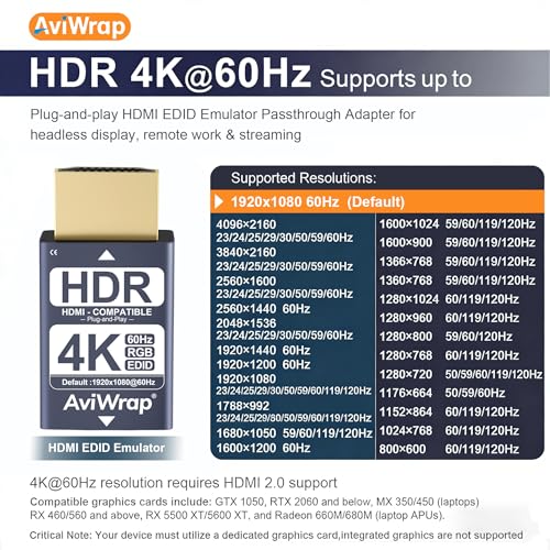 4K HDMI EDID Emulator Passthrough Adapter,EDID Dongle for HDR,3Pack - color: 4K/60Hz HDR, size: 3pack
