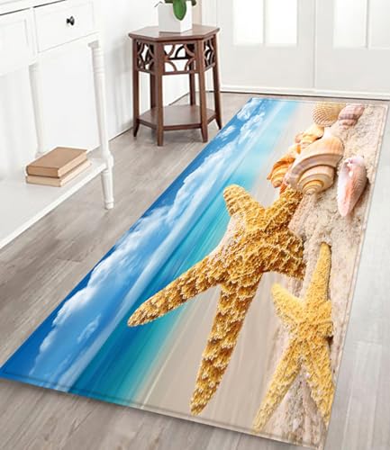 LYFANS Floor Mat, 47x18 inches, Conch Beach Theme - color: Multi13, size: 47x18 inches