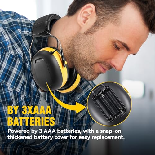 AM/FM Radio Headphones for Mowing, NRR 30dB Hearing Protection - color: A-yb