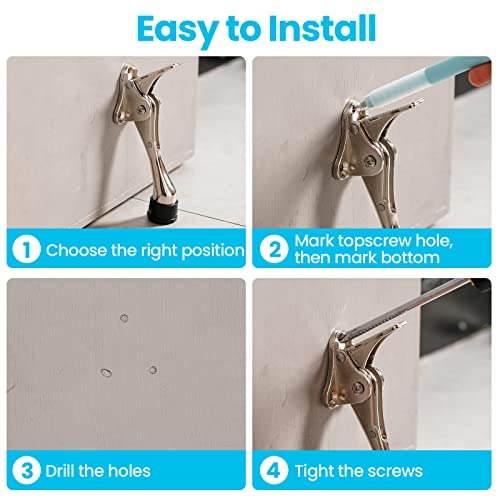 Chumia 12 Pcs Heavy Duty Door Stoppers 5.2 Inch One Touch Adjustable Kickdown Door Stoppers Metal Doors Kickstand with Rubber Tips Easy Pedal