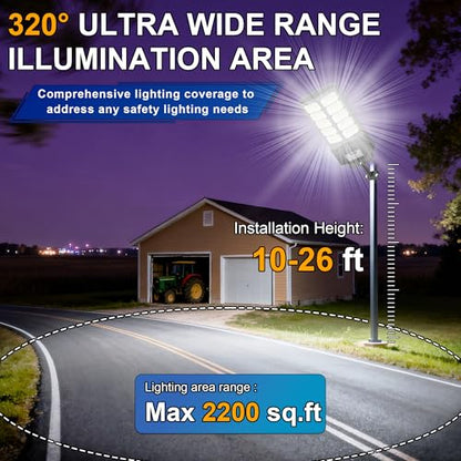 New 6500W Solar Street Lights Outdoor Waterproof - Commercial Outdoor Solar Light, 200pcs High Brightness LEDs, Solar Parking Lot Lights Dusk to Dawn for Yard Garden with Motion Sensor - 2 Pack - size: L-2Pack
