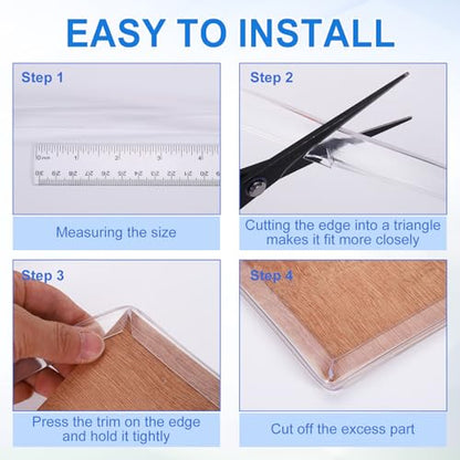 uxcell Clear Edge Trim 9.8Ft U Channel Edges Guards Fits 1/32"-3/32" - size: 9.8Ft x 3/16" x 3/8", Fits 1/32"-3/32"