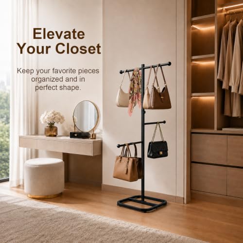 DALEMHOME Adjustable Bag Rack Stand, 37"-44.8" Heavy Duty Metal Display