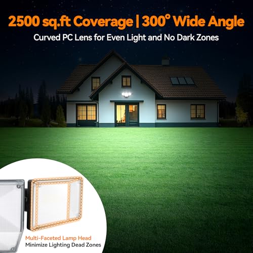 85W 10000LM Dusk to Dawn Outdoor Lighting, 4-Head Super Bright LED Flood Light, 5000K Daylight, IP65 Waterproof Hardwired Exterior Security Light for House Garage, Yard, Backyard (Black) - color: Black