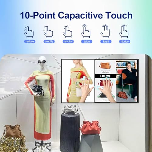 43inch Touchscreen Digital Display, 700nit Slim Fit Frameless LCD Monitor, USB + HDMI Ports for Touch Connectivity, CMS/U-Disk Plug&Play, Smart Split Screen, 24/7 Operation