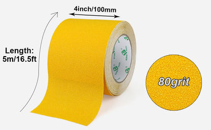 BOMEI PACK Yellow 4 Inch Anti Slip Traction Tape, 16 Foot x 4" Wide Heavy Duty Best Grip, Friction, Abrasive Adhesive for Stairs, Tread Step, Indoor, Outdoor - color: Yellow