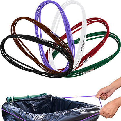 Riakrum 6 Pcs Trash Can Bands Rubber for 60-98 Gallon, With Hooks,Round - style: Round