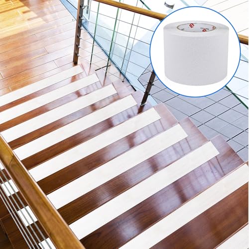 BOMEI PACK Anti Slip Traction Tape,4 Inch x 33 Ft,Heavy Duty Non Slip Tape,Grip Tape for Stairs, Tread Step, Indoor & Outdoor Use,Waterproof Stairs Non Skid Treads (White) - color: White