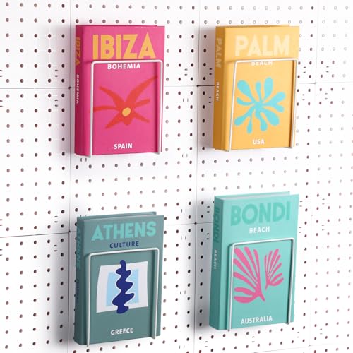 Blulu 4 Pcs White Pegboard Magazines Holder Literature Display Mail File Holder Books Wall Organizer Pegboard Shelf Hooks Accessories for Display Exhibitions Trade Show Shelf Office Kitchens - color: White