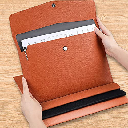 VANRA 1 Piece PU Leather Envelope File Folders Holder A4 Paper Organizer - color: Brown