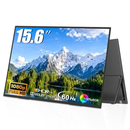 15.6" Portable Monitor 1080P FHD Travel Display,Compatible with Laptops, Desktops, Phones,CNC Metal Frame,It Fully Meets Your Needs for Gaming, Everyday Office Work, Entertainment, and More. - size: 15.6"