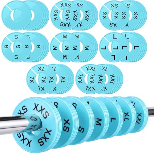 EBOOT 40 Pcs Clothing Size Dividers Closet Size Divider Hanger, Blue - color: Blue