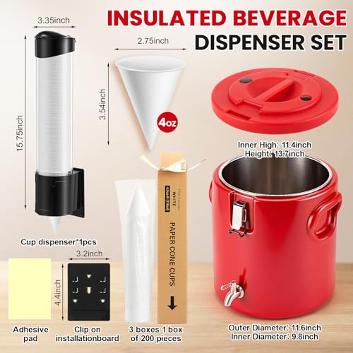 3.7 Gallon Stainless Steel Insulated Beverage Dispenser water cooler