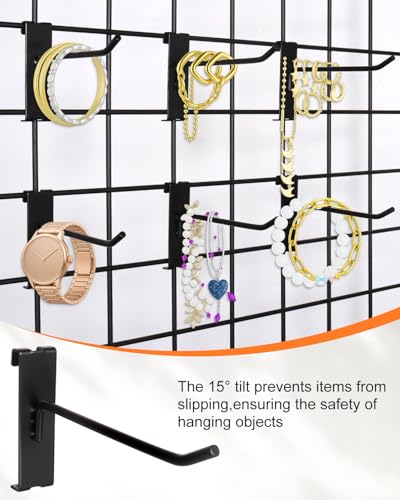 50 Pack Gridwall Hooks, 6 Inch Metal Display Hanging Hooks - size: 6inch-50Pcs-Black