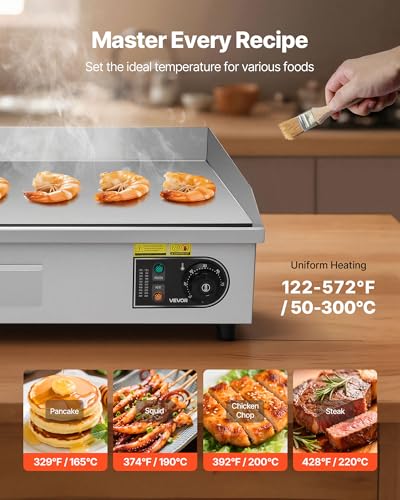 VEVOR Commercial Electric Griddle, 30" No Plug, Countertop Flat Top Griddle - size: 30"