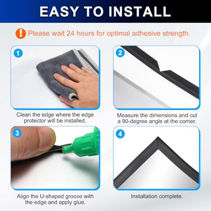 PATIKIL U Channel Rubber Edge Trim 3.3Ft Long for 5/32"–13/64" Thick Edge - size: 3.3Ft L x 5/16" W, 13/64" Slot