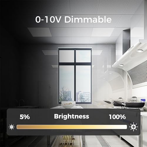 24 Pack 2x2 Led Flat Panel Light, Drop Ceiling Light 0-10V Dimmable - size: 2x2 FT- 24 Pack
