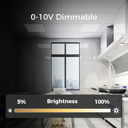 24 Pack 2x2 Led Flat Panel Light, Drop Ceiling Light 0-10V Dimmable - size: 2x2 FT- 24 Pack
