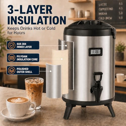 3.2 Gallon Insulated Beverage Dispenser with Spigot - size: 3.2 Gallon Size