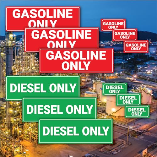 (12 Pack) Diesel Only Sticker & Gasoline Only Sticker Sign