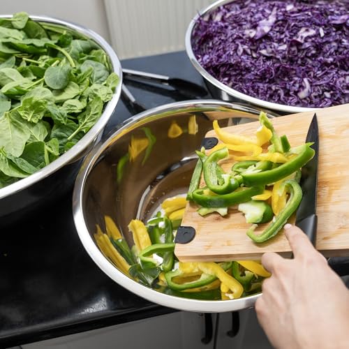 8 Quart Large Stainless Steel Mixing Bowls Set, 3-Pack, Nesting Bowls