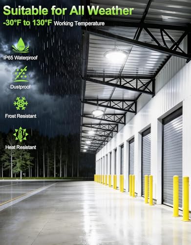 6 Pack 150W High Bay LED Shop Light, 5000K Low Bay Light with US Plug