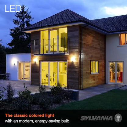 LEDVANCE Sylvania LED Yellow Glass Filament A19 Light Bulb, Dimmable, Efficient 4.5W, E26 Medium Base, 1 Pack - color: Yellow, size: 1 Count (Pack of 1)