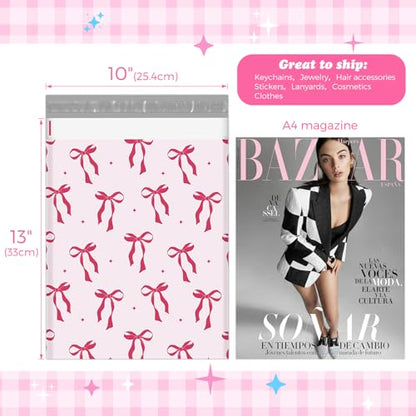 Fuxury Poly Mailers 10x13" 1200pcs,Cute Shipping Bag for Clothes,Pink Bows - color: Pink Bows, size: 10x13" 1200pcs