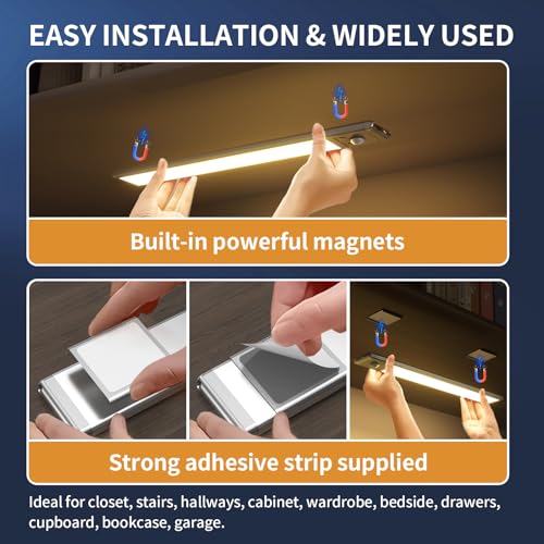 Soul Link 4-Pack 9.5" 76-LED Motion Sensor Under Cabinet Lights, Wireless - size: 9.5inch - 4pack