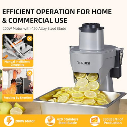 4-In-1 Electric Vegetable Chopper, 200W Vegetable Slicer Food Processor, Veggie Food Cutter With Slicing Shredding Dicing And Striping Function For Commercial Home Use,110V - size: 4-In-1 Electric Vegetable Chopper