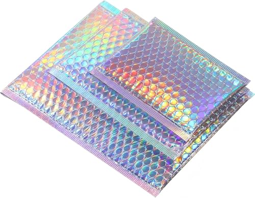 Outus 50 Pcs Bubble Mailers 3 Sizes, Bubble Shipping Envelopes, Rainbow - color: Rainbow Color