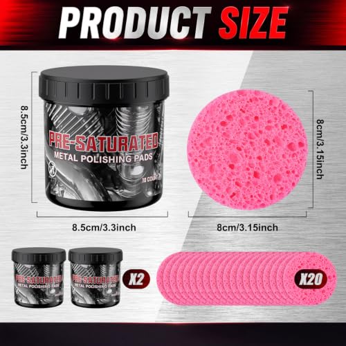 20 Pcs Pre Saturated Red Chrome Polishing Pads Metal Pipe Polishing Pads