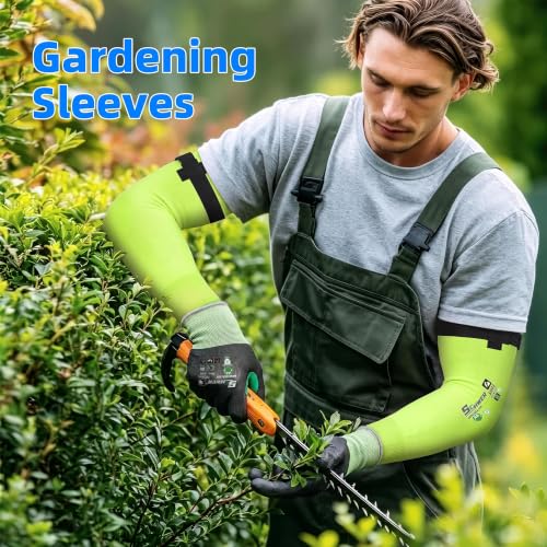 Schwer 2 Pairs 18in A6 Cut Resistant Arm Sleeves for Gardening, S901 - color: Yellow, size: 18 In-2 Pairs