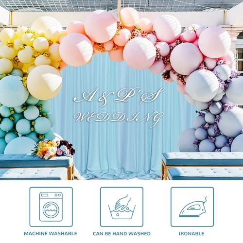 MEETSKY Blue Backdrop Curtains,Birthday Backdrop Drapes,5ft x 7ft,2 Panels - color: Light Blue, size: 60"W x 84"L (Pack of 2)