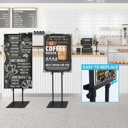 Poster Stand for Display, Adjustable Heavy Duty Poster Board Stand - size: Double-Pole Poster Stand 4 Pack