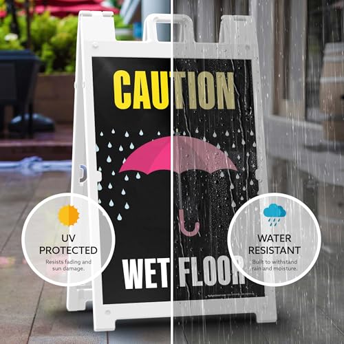 Caution Wet Floor Umbrella Folding Floor Sign, 24x36 Inches, Portable A Frame, Made in USA by My Sign Center - size: 24x36 Plastic