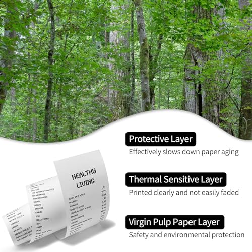 3 1/8 x 230ft Thermal Receipt Paper Rolls 5 Rolls - 48 GSM - size: 3 1/8" x 230'