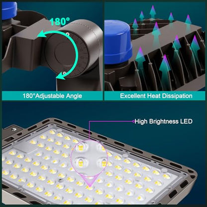 240W LED Parking Lot Light Dusk to Dawn Photocell 4Pack 36000LM - size: 240W/Wall Mount/4PC