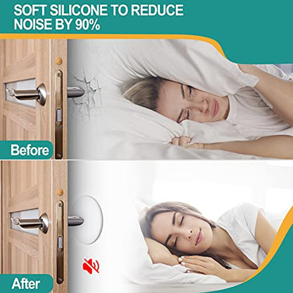 [3.15"] Door Stoppers Wall Protector, 6 Pcs Large White Silicone Door Bumpers with Strong Thickened Adhesive,Shock Absorbent Door Knobs Wall Protectors to Cover up Damage and Protect Wall Surfaces