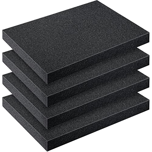 Outus 4 Pcs Polyethylene Foam, 16 x 12 x 1.5", Black - color: Black, size: 16 x 12 x 1.5 Inch