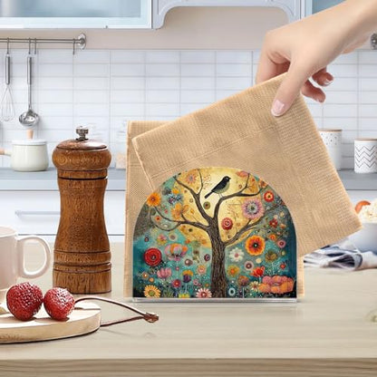 Tree of Life Napkin Holder for Table Acrylic Tissue Dispenser - color: Tree of Life