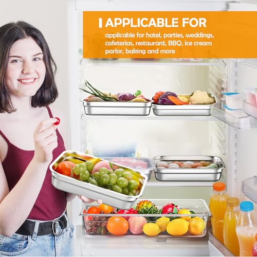 8 Pcs Stainless Steel Food Storage Containers, 2.6 Inch Deep