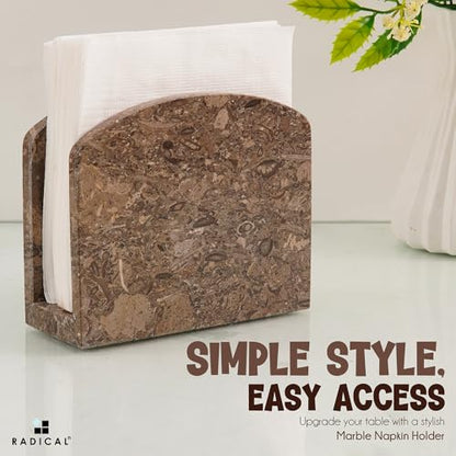 Radicaln Marble Napkin Holder for Table, 6.5 Inch Paper Napkin Organizer - color: Oceanic