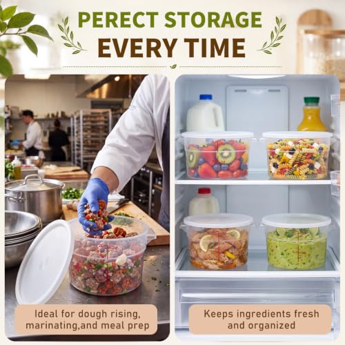 Ziliny 1 Pcs 2 Qt Translucent Dough Proofing Container with Lid, White - color: White,Translucent, size: 2 Qt