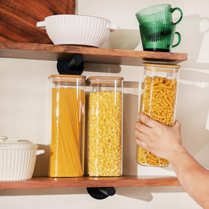 D2scrma 71oz/2.2Qt Square Glass Storage Containers with Lids 3-Pack - size: 71oz*3