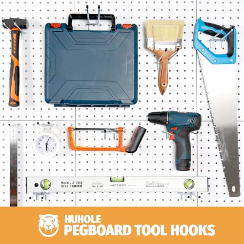 HUHOLE 10 Pack 4 Inch Double Arm Pegboard Hooks for 1/4" Peg Board - color: Silver, size: 4 Inch